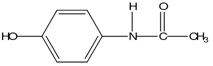 Gambar 3. Struktur N-acetyl-p-aminophenol (parasetamol)
