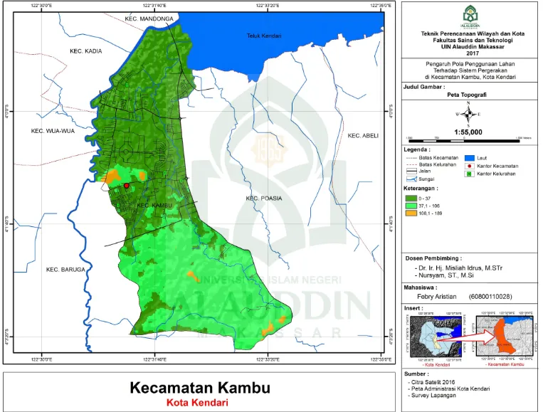 Gambar 3. Peta Topografi Kecamatan Kambu 