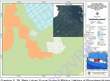 Gambar 5. 29. Peta Lokasi Survei Nyamuk Rikhus Vektora di Ekosistem Hutan DOC B2P2VRPDekat Pemukiman Kecamatan Cluwak Kabupaten Pati Provinsi Jawa Tengah 