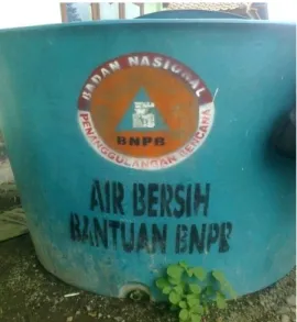 Gambar 5. Bak penampungan air bersih  bantuan BNPB 