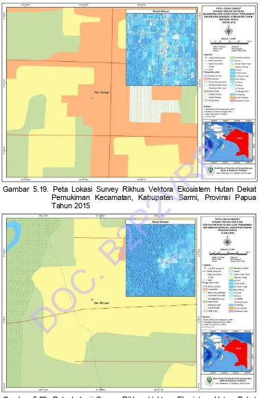 Gambar 5.19. Peta Lokasi Survey Rikhus Vektora Ekosistem Hutan Dekat DOC. B2P2VRPPemukiman Kecamatan, Kabupaten Sarmi, Provinsi Papua Tahun 2015 