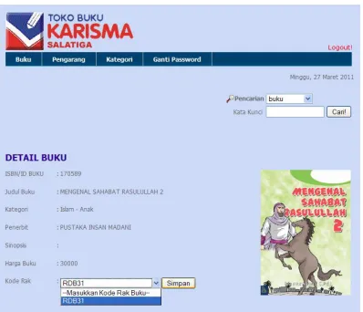 Gambar 4.3 Halaman Input Kode Rak 