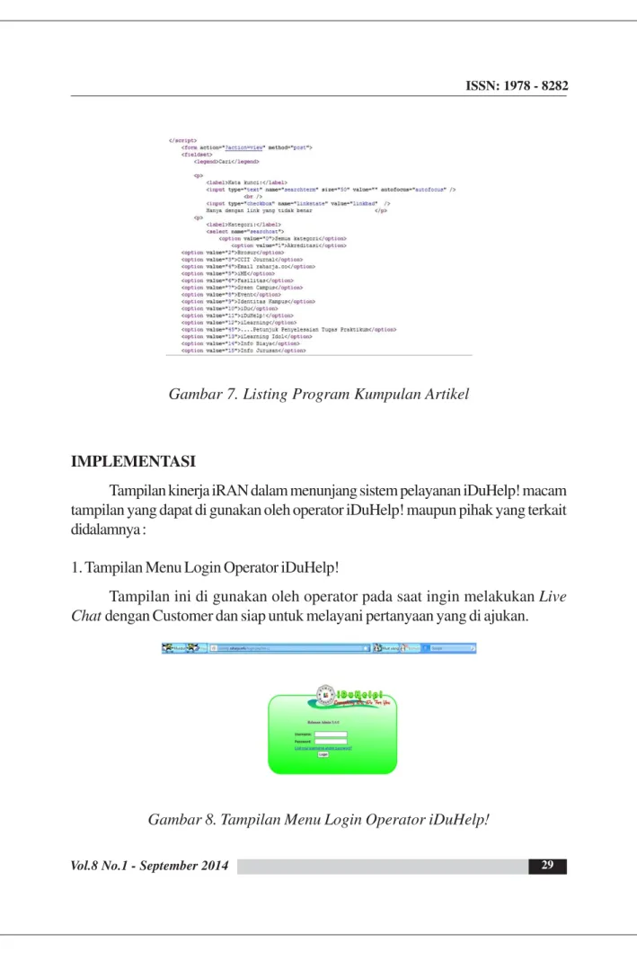 Gambar 7. Listing Program Kumpulan Artikel