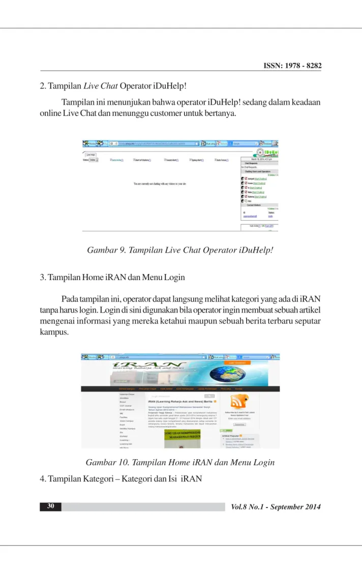 Gambar 9. Tampilan Live Chat Operator iDuHelp!