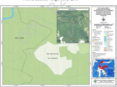 Gambar 5.30. Peta Lokasi Survei Nyamuk pada Ekosistem Hutan Jauh Pemukiman di Kecamatan Ampanatete Kabupaten Tojo Una-una Provinsi Sulawesi Tengah Tahun 2015 