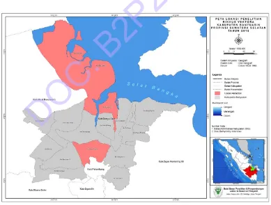 Gambar 5.3  Peta Lokasi Rikhus Vektora di Kabupaten Banyuasin, Provinsi 