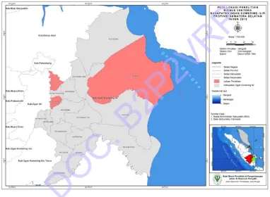 Gambar 5. 4. Peta Lokasi Rikhus Vektora di Kabupaten Ogan Komering Ilir DOC. B2P2VRPProvinsi  Sumatera Selatan Tahun 2015 