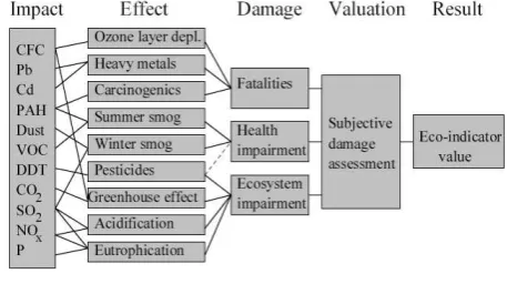 Fig. 3 Methodology of eco indicator value assignment [10] 
