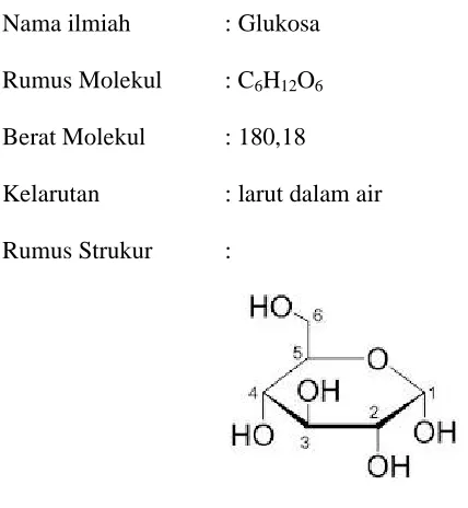Gambar 2 : Struktur Glukosa