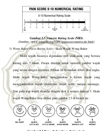 Gambar 2.4 Wong-Baker Faces Rating Scale 