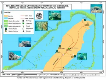 Gambar 7. Peta sebaran lokasi untuk  kegiatan snorkeling, menyelam A1 dan 