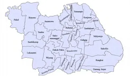 Gambar 3.1 Wilayah Administrasi Kota Surabaya 