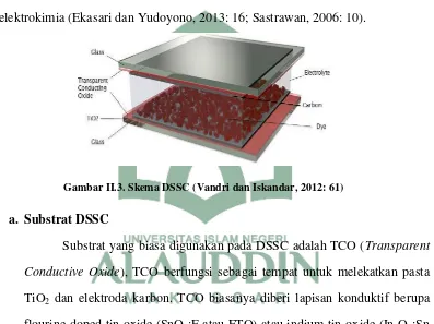 Gambar II.3. Skema DSSC (Vandri dan Iskandar, 2012: 61) 