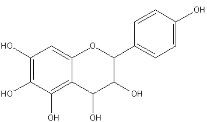 Gambar 2.3. Flavonoid 5, 6, 7, 4’-tetrahidroksi-3-4-flavon-diol.