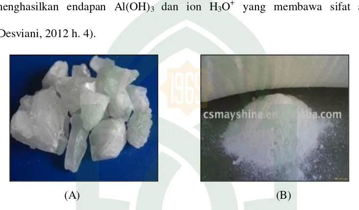 Gambar:2.3. (A) Kristal Tawas  (B) Serbuk Aluminium Sulfat 