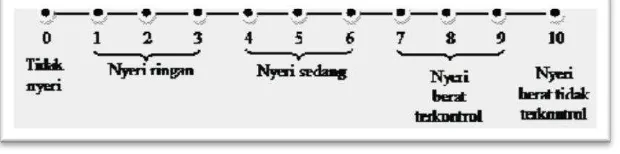Gambar 2.1 Skala deskriptif verbal (Tamsuri, 2007) 