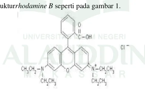 Gambar 1. Struktur molekul Rhodamin B  (Ardiani, 2010: 18-19). 