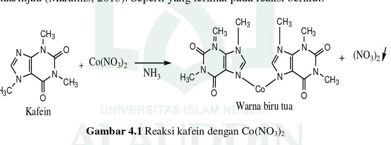 Gambar 4.1 Reaksi kafein dengan Co(NO3)2 