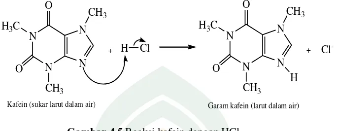 Gambar 4.6 Reaksi garam kafein dengan Pb(CH3COO)2 