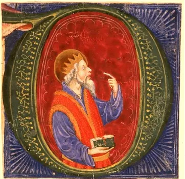 Fig. 4. Fragmentary illumination from a 15th c. Italian manuscript which exhibits friable blue and green paint