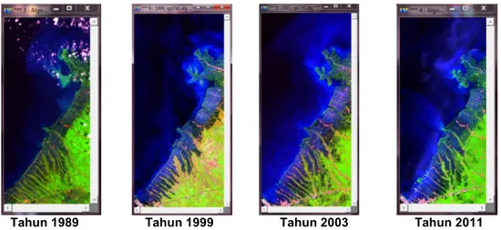 Gambar B.  Citra Landsat hasil metode komposit RGB 741 Segmentasi/Klasifikasi Daratan dan Lautan 