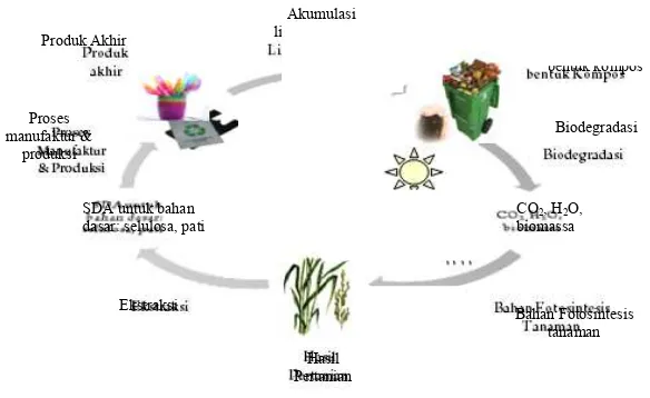 Gambar 2.1 Proses Biodegradasi Bioplastik