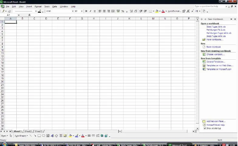 Gambar 5.1 Tampilan Microsoft Excel 