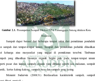 Gambar 2.1. Penumpukan Sampah Dilokasi TPA Tamanggapa Antang didalam Kota 