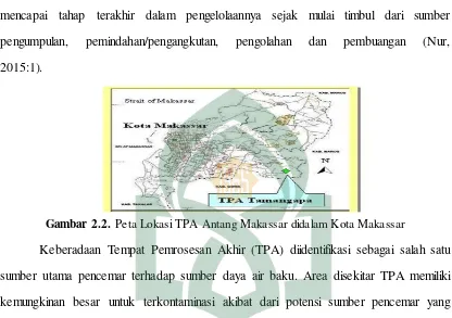 Gambar 2.2. Peta Lokasi TPA Antang Makassar didalam Kota Makassar 