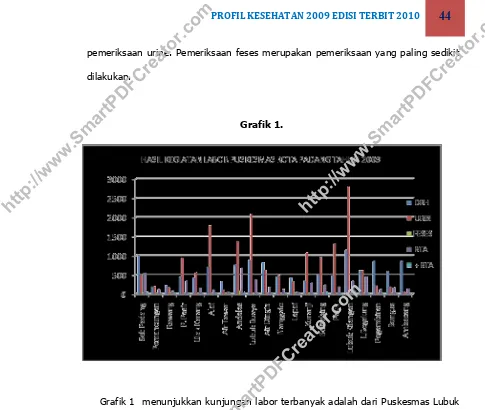 Grafik 1  menunjukkan kunjungan labor terbanyak adalah dari Puskesmas http://www.SmartPDFCreator.comLubuk 