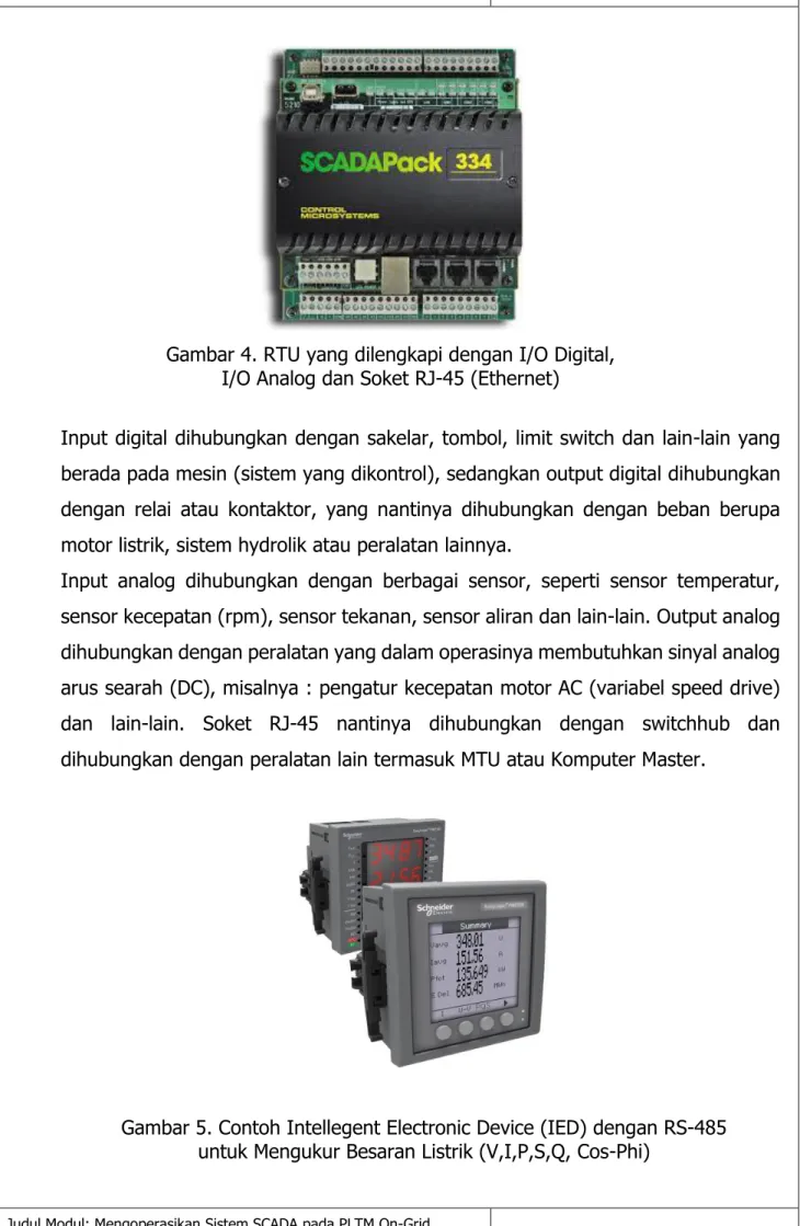 Gambar 4. RTU yang dilengkapi dengan I/O Digital,  I/O Analog dan Soket RJ-45 (Ethernet)  