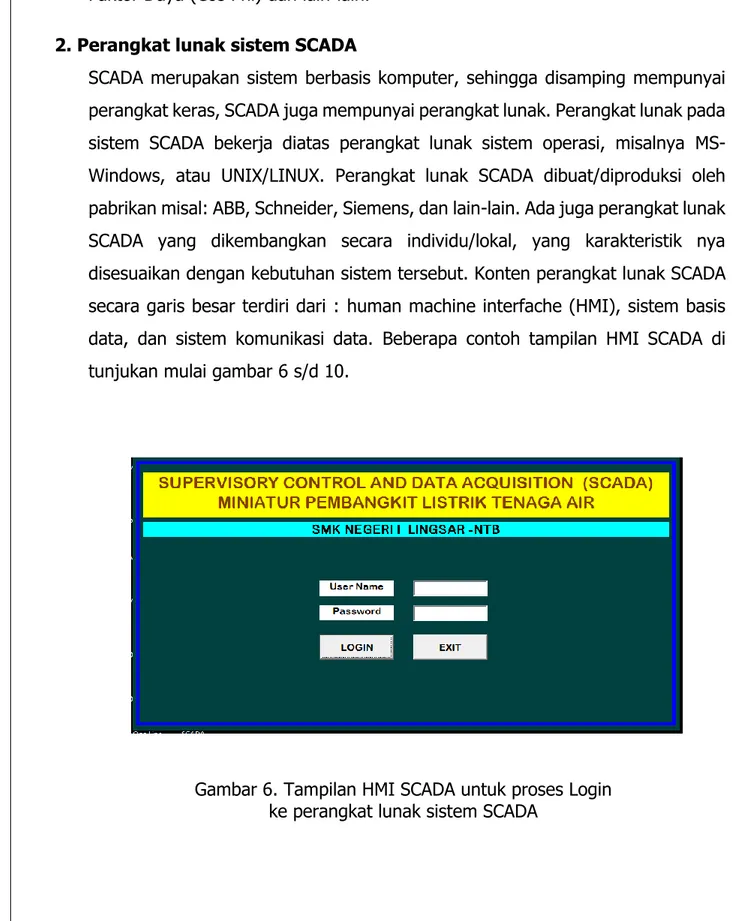 Gambar 6. Tampilan HMI SCADA untuk proses Login                                                    ke perangkat lunak sistem SCADA  