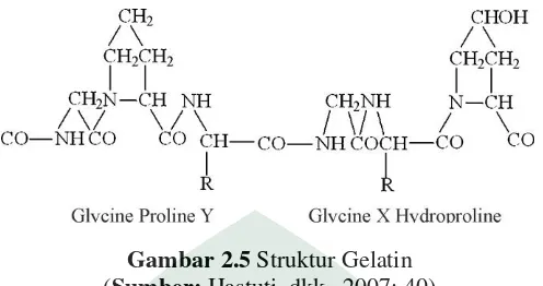 Gambar 2.5 Struktur Gelatin 