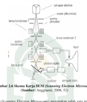 Gambar 2.6 Skema Kerja SEM (Scanning Electron Microscopy)