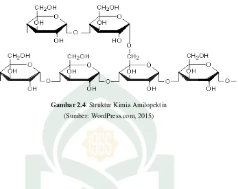 Gambar 2.4. Struktur Kimia Amilopektin 
