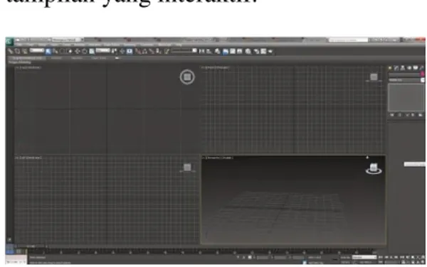Gambar 2. Layout Program 3Ds Max  c.   Adobe Photoshop CS untuk mendesain 