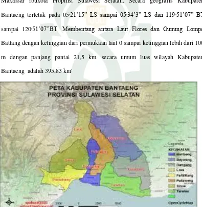 Gambar 1. Peta Wilayah Administasi Kabupaten Bantaeng 