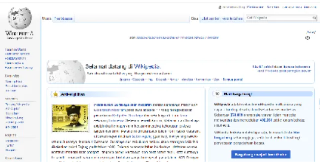 Gambar 1. Halaman Utama Wikipedia  F.  Metode Slovin 