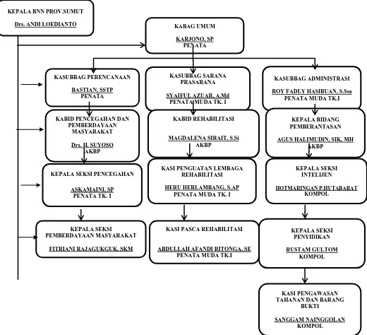 Gambar 1.1: Struktur Organisasi BNN Provinsi Sumatera Utara 