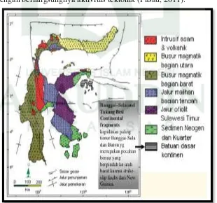 Gambar 2.4: Peta Geologi Sulawesi (Sumber: Hall and Wilson, 2000). 