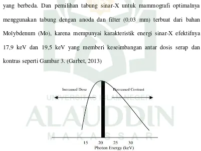 Gambar 2.4 Spektrum Energi Sinar-X Mammografi (Sumber: http://golum.riv.csu.edu.au) 