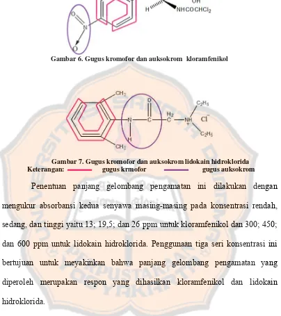 Gambar 7. Gugus kromofor dan auksokrom lidokain hidroklorida 