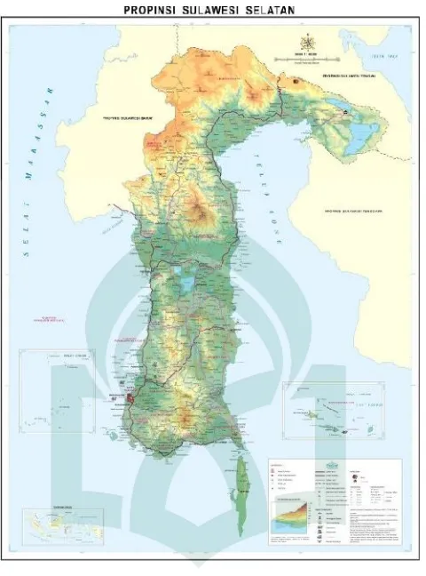 Gambar II.3: Peta Sulawesi Selatan dari globe18