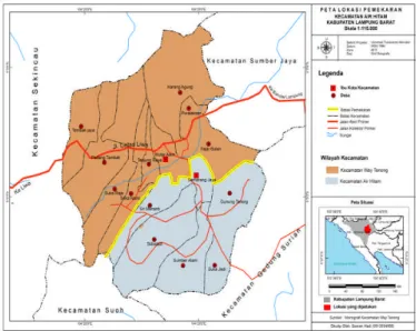 Gambar 1. Peta Lokasi Pemekaran Kecamatan Air Hitam Tahun 2013.