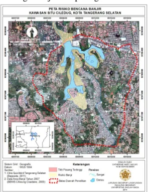 Gambar 6. Peta Risiko  Bencana Longsor Kawasan Situ  Ciledug 