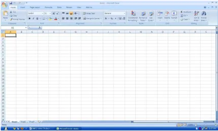 Gambar 4.2 Tampilan Lembar Kerja (Worksheet) Microsoft Office Excel 2007 