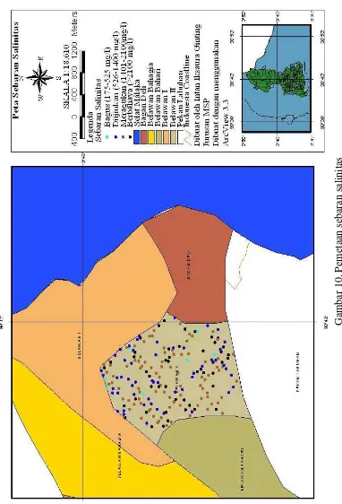 Gambar 10. Pemetaan sebaran salinitas 