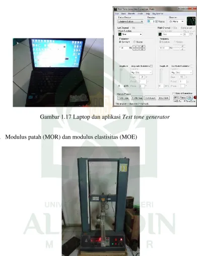Gambar 1.17 Laptop dan aplikasi Test tone generator