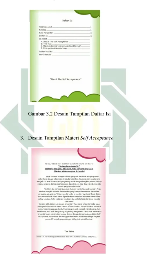 Gambar 3.2 Desain Tampilan Daftar Isi 
