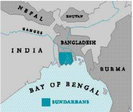 Figure 1. Map of Bangladesh showing the location of the Sundarbans, largest
